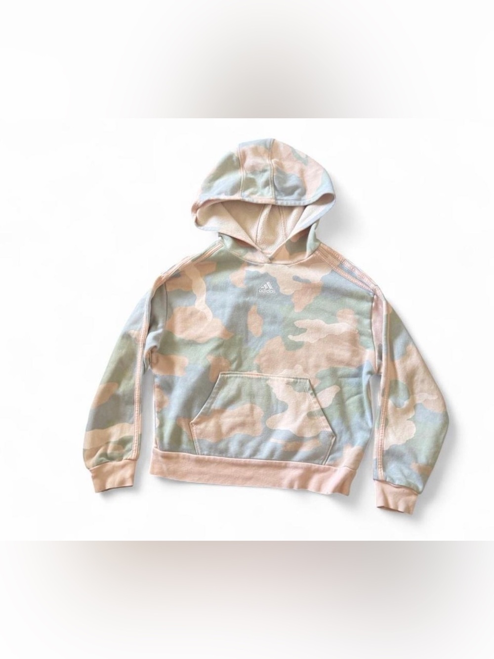 Adidas camo youth kids pullover hoodie size small